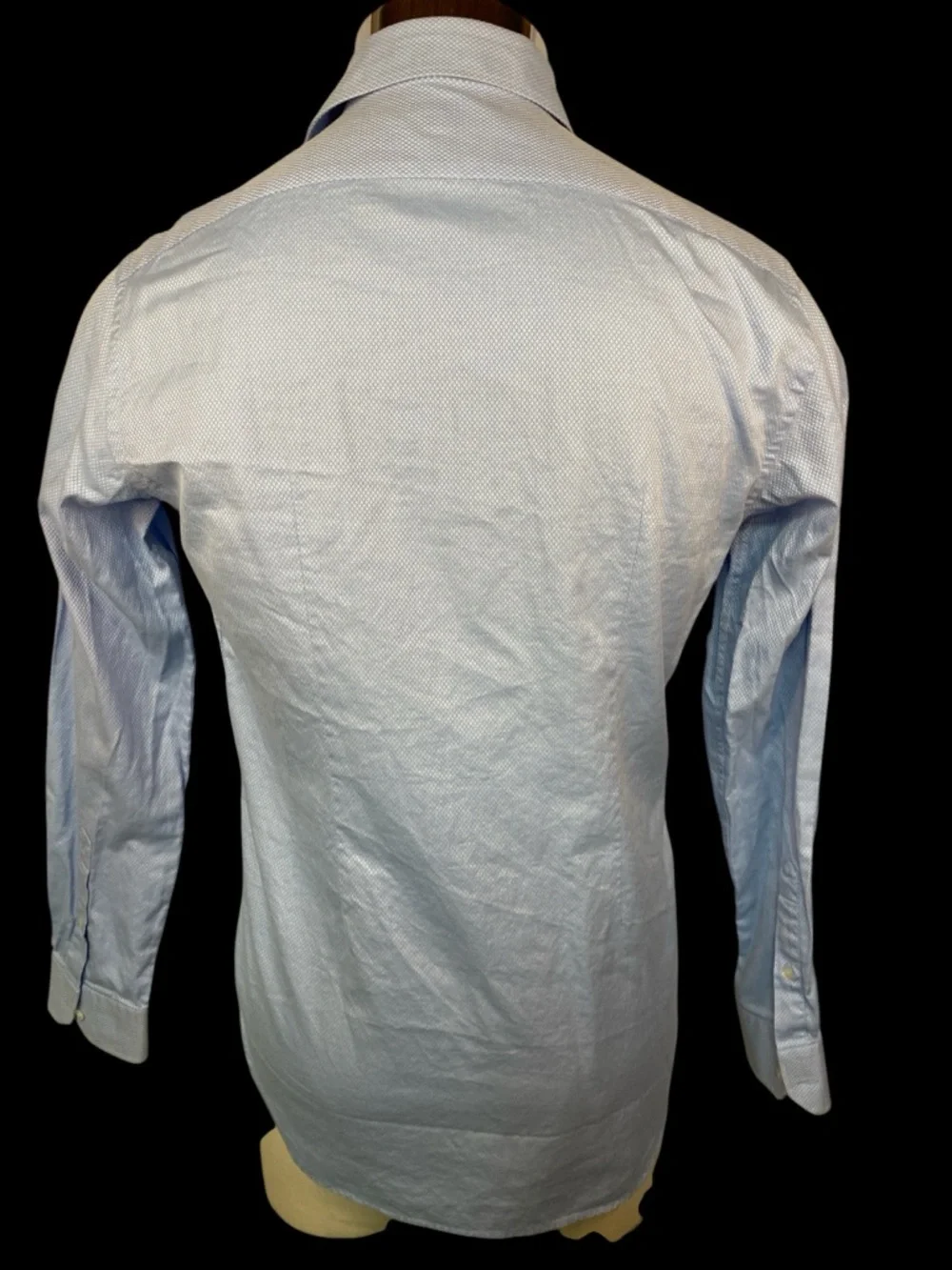 Zara Man Tailored Fit Pale Blue Patterned Dress Shirt Men’s Medium - Picture 2 of 4